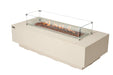 Elementi Granville concrete fire table cream white 60 x 27 inch outdoor