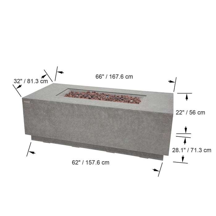 Elementi Andes Fire Table with Hidden Propane Tank