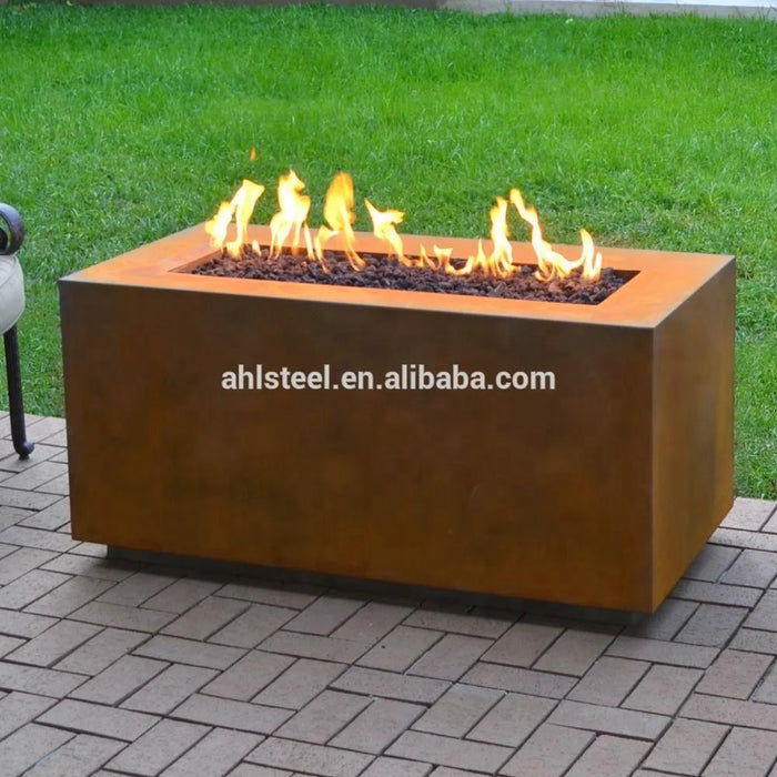 Outdoor Smokeless  Corten Steel Gas Fire Pit Table