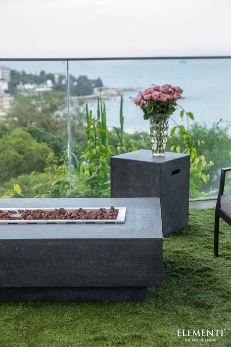 Elementi Hampton 56" Cast Concrete Outdoor Fire Pit Table — 45,000 BTU | CSA Certified | Propane or Natural Gas