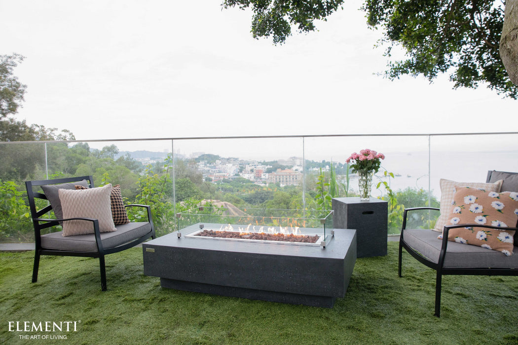 Elementi Hampton 56" Cast Concrete Outdoor Fire Pit Table — 45,000 BTU | CSA Certified | Propane or Natural Gas