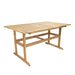 slatted acacia wood rectangular outdoor dining table with umbrella hole
