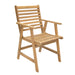 weather-resistant acacia wood outdoor dining armchair natural oil finish