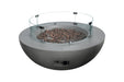 Elementi Lunar Bowl fire table with optional wind screen and tank cover