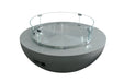 Elementi Lunar Bowl fire table with optional wind screen and tank cover
