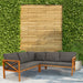 FSC certified acacia wood outdoor sectional sofa modular L-shaped configuration