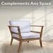 weather-resistant acacia wood patio armchair with plush cushion