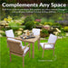 5-piece acacia wood patio dining set seats 4 on backyard deck